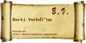 Berki Verbéna névjegykártya